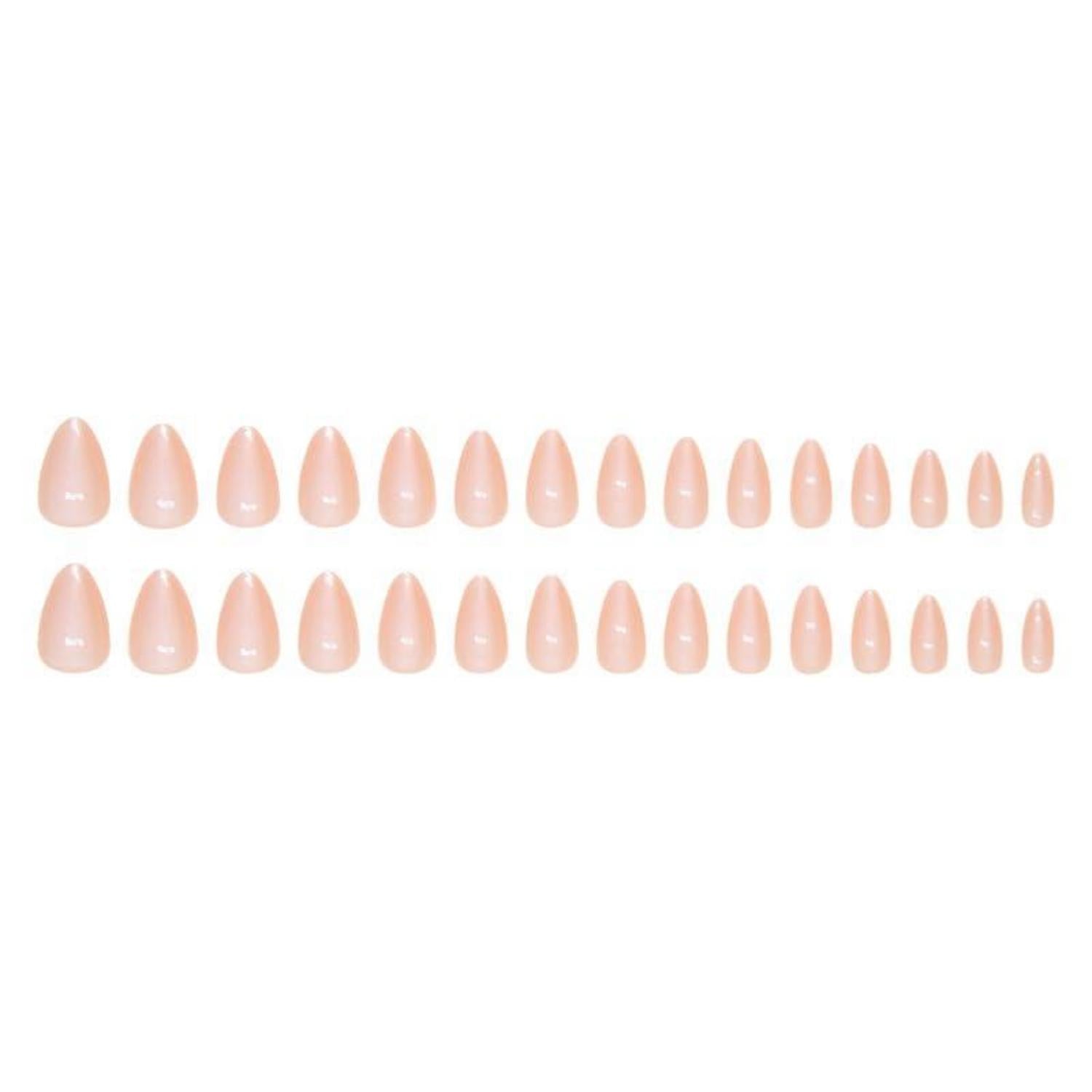 24 Stück Gradient Pink Nägel Zum Aufkleben Kurz Mittel Oval Kunstnägel