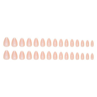 24 Stück Gradient Pink Nägel Zum Aufkleben Kurz Mittel Oval Kunstnägel