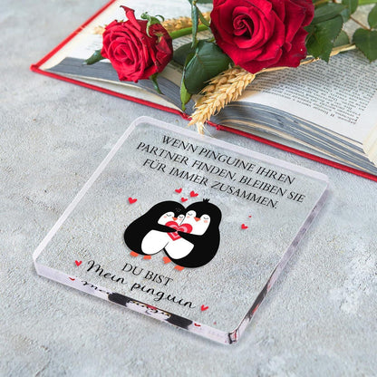 Pinguin Acryl Dekoration - Valentinstag Geschenk für Ihn/Sie