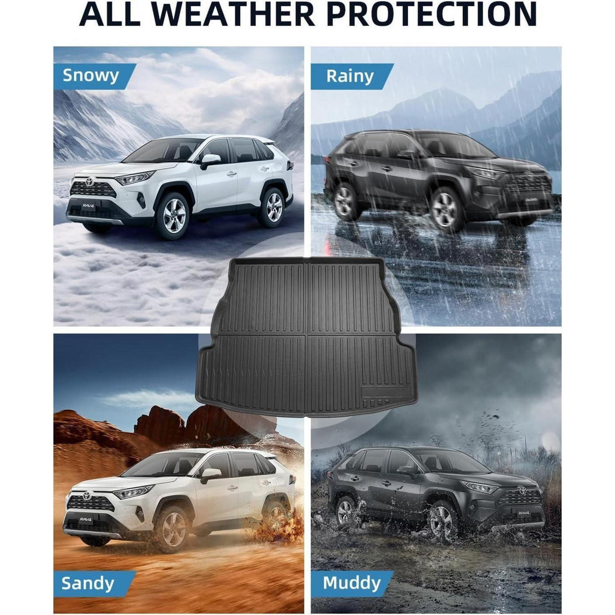 Kofferraummatte Toyota RAV4 XA50 2019-2025, TPE Schutzwanne Schwarz