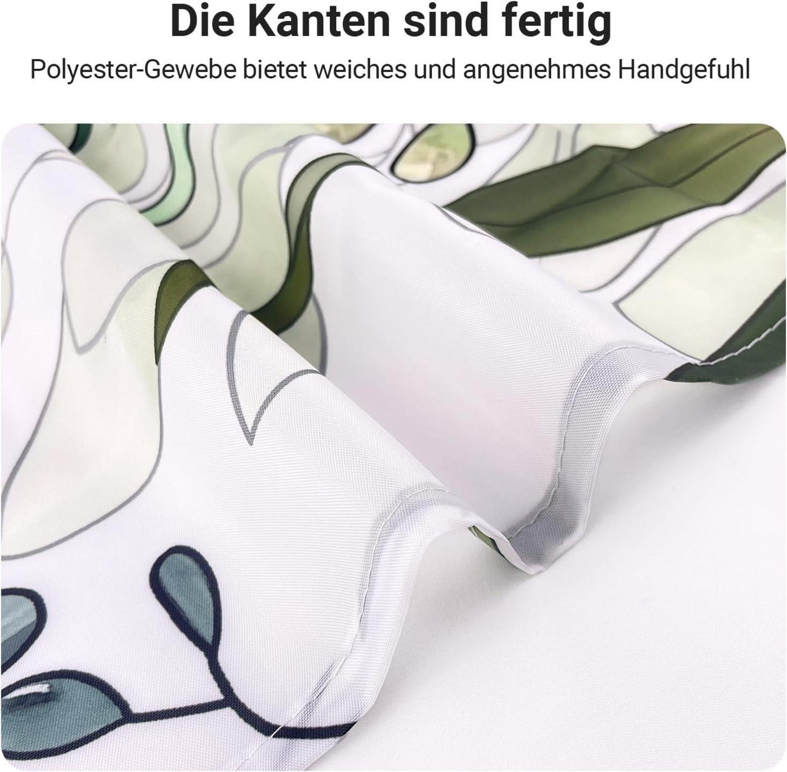 Grüner Duschvorhang 300x200cm Textil Antischimmel Ösen - Waschbar