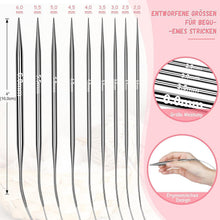 Rundstricknadeln Set Edelstahl 9 Stück – 2,0-6,0 mm für Strickprojekte