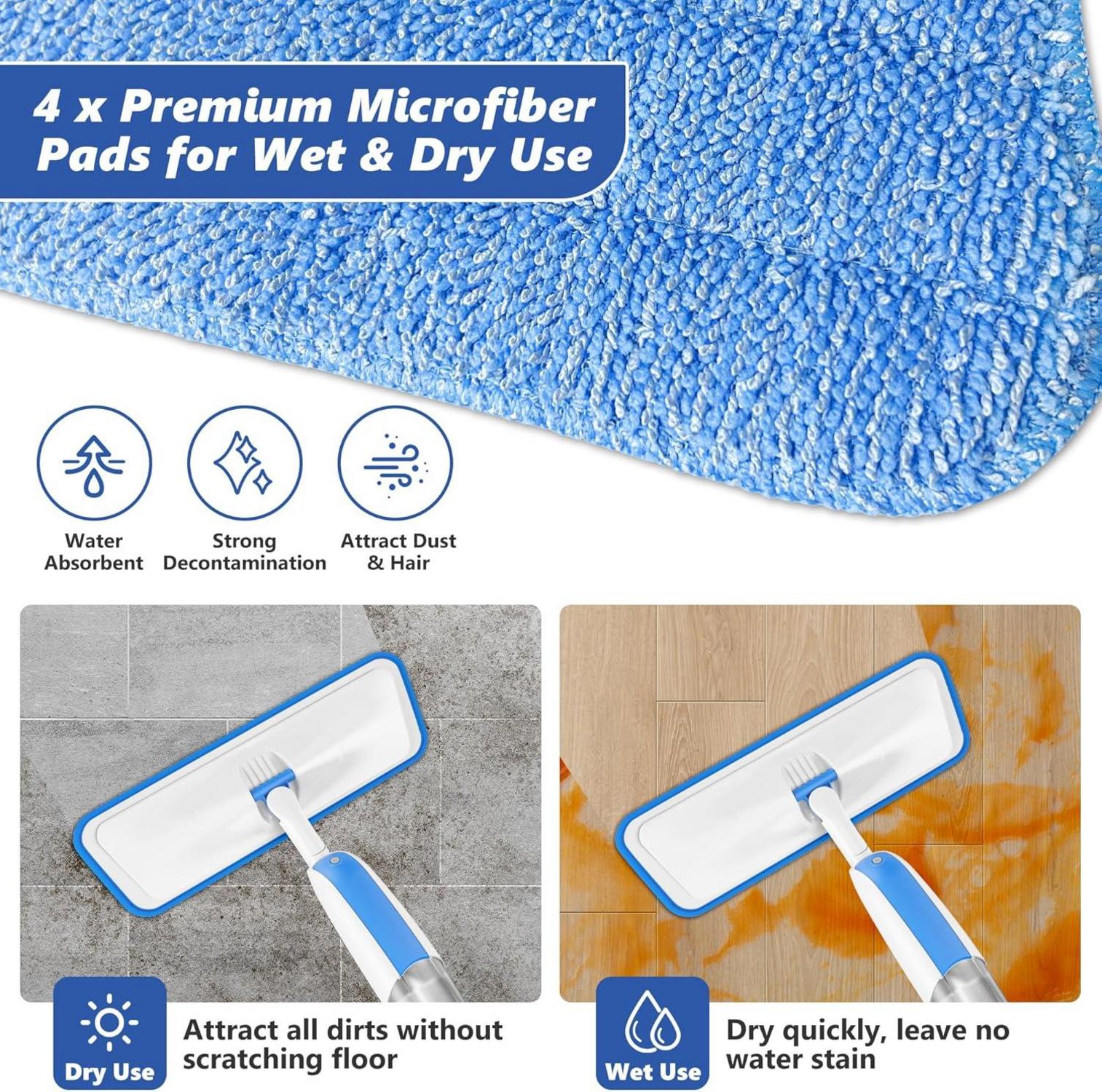 Sprühwischer Bodenwischer mit Sprühfunktion und 4 wischpads