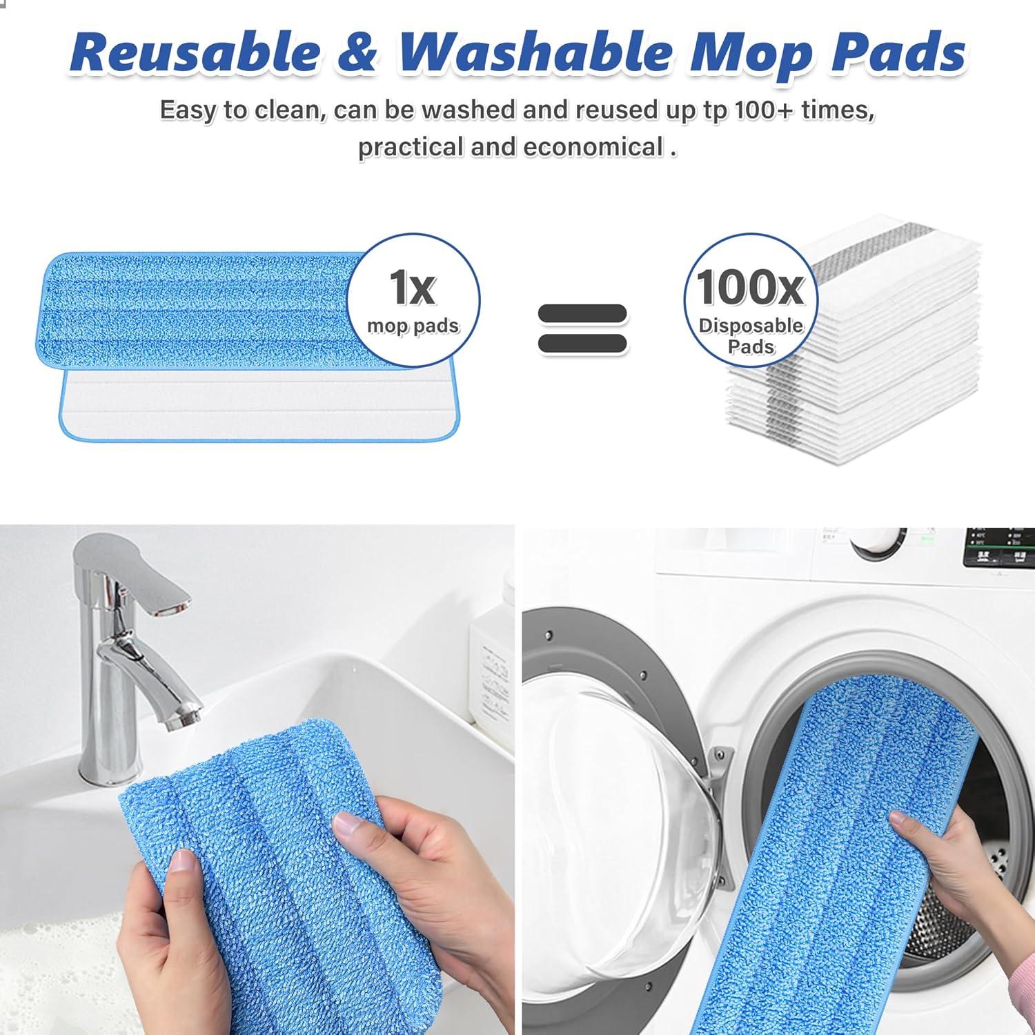 Sprühwischer Bodenwischer Wischmopp Spray Mop Nasswischer 4 Pads