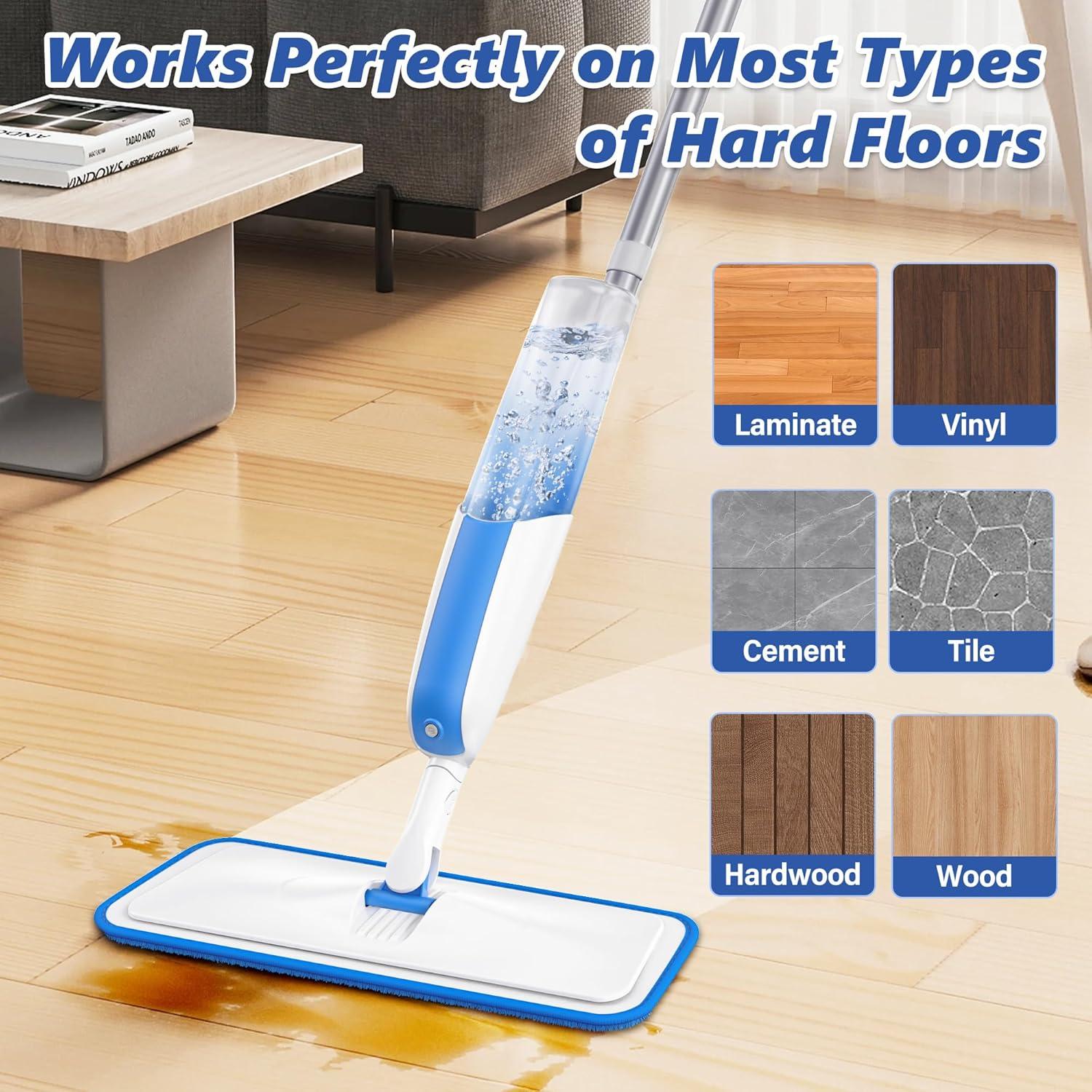 Sprühwischer Bodenwischer Wischmopp Spray Mop Nasswischer 4 Pads