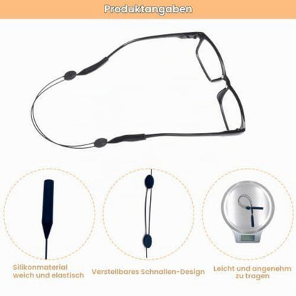 4er-Set Sportbrillenband Silikon Einstellbar Damen Herren Kinder