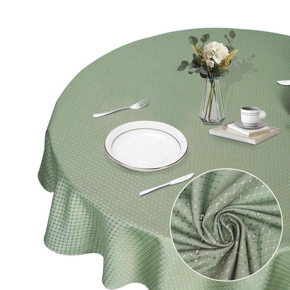 Runde Tischdecke 150 cm – Salbeigrün, Knitterfrei & Waschbar