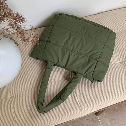 Damen Puffer Handtasche Elegant Groß Umhängetasche Warme Schultertasche Stepptasche
