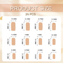 24 Stück Pink French Nails Press on Nails Kurz Quadrat