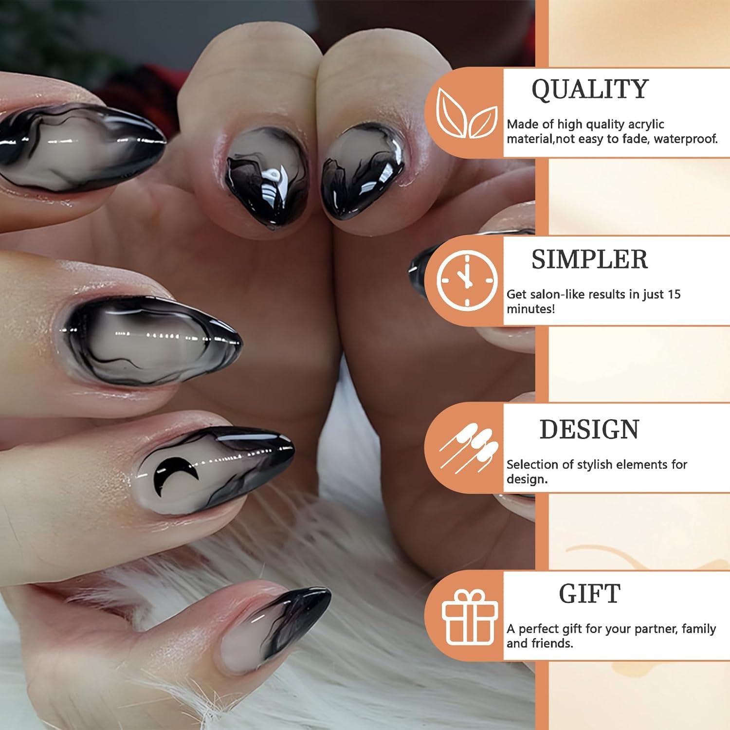 24 Almond Gradient Nails French Pink Mondmuster Vollumspannend