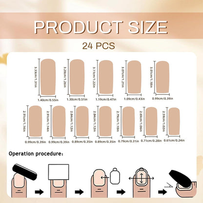 24 Stück Weiße 3D Schleifen Rhinestone False Nails Acryl