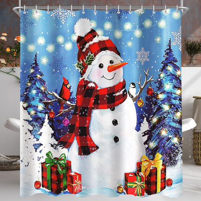 Duschvorhang Weihnachtsschneemann 200x200cm