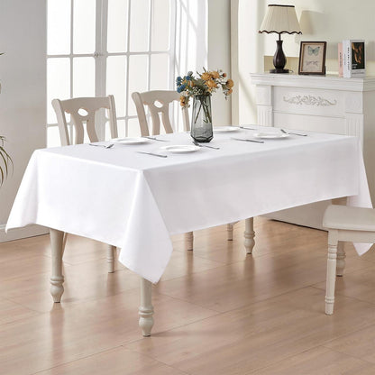 Weiße Tischdecke wasserdicht 145x300 cm – 4er Set