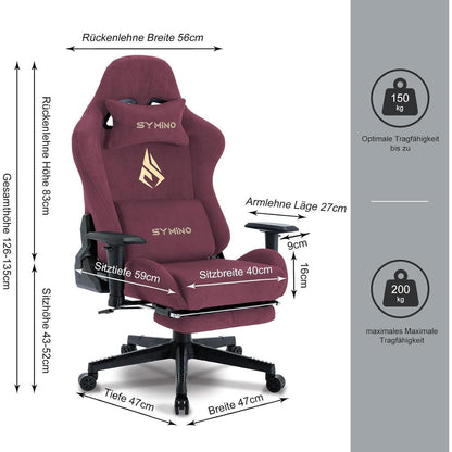Gaming Stuhl, Atmungsaktiver Bürostuhl mit Massagefunktion