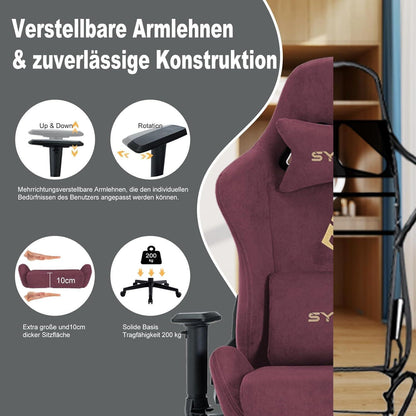Gaming Stuhl, Atmungsaktiver Bürostuhl mit Massagefunktion