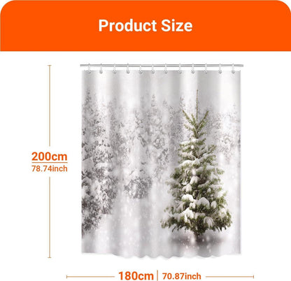 Duschvorhang Weihnachtsbaum 180x200cm, Antischimmel, Wasserabweisend