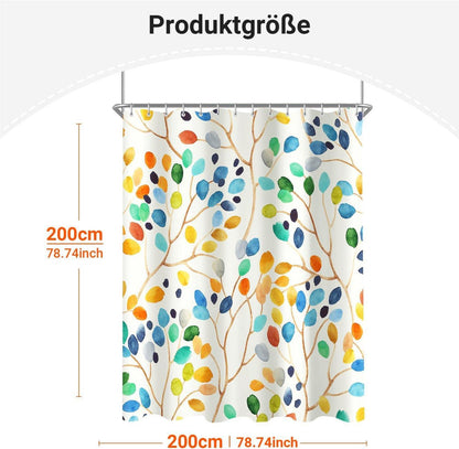 Duschvorhang 200x200cm Bunter Baum Antischimmel Textilisk