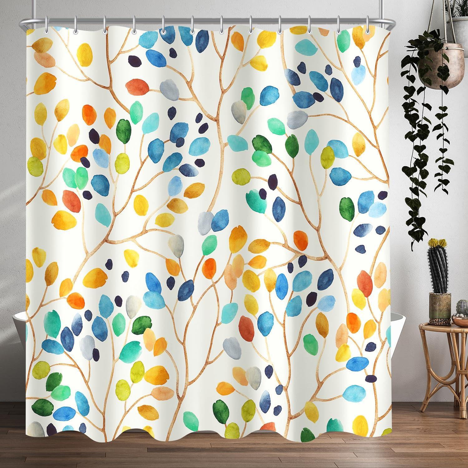 Duschvorhang 200x200cm Bunter Baum Wasserabweisend Antischimmel Polyester Stoff