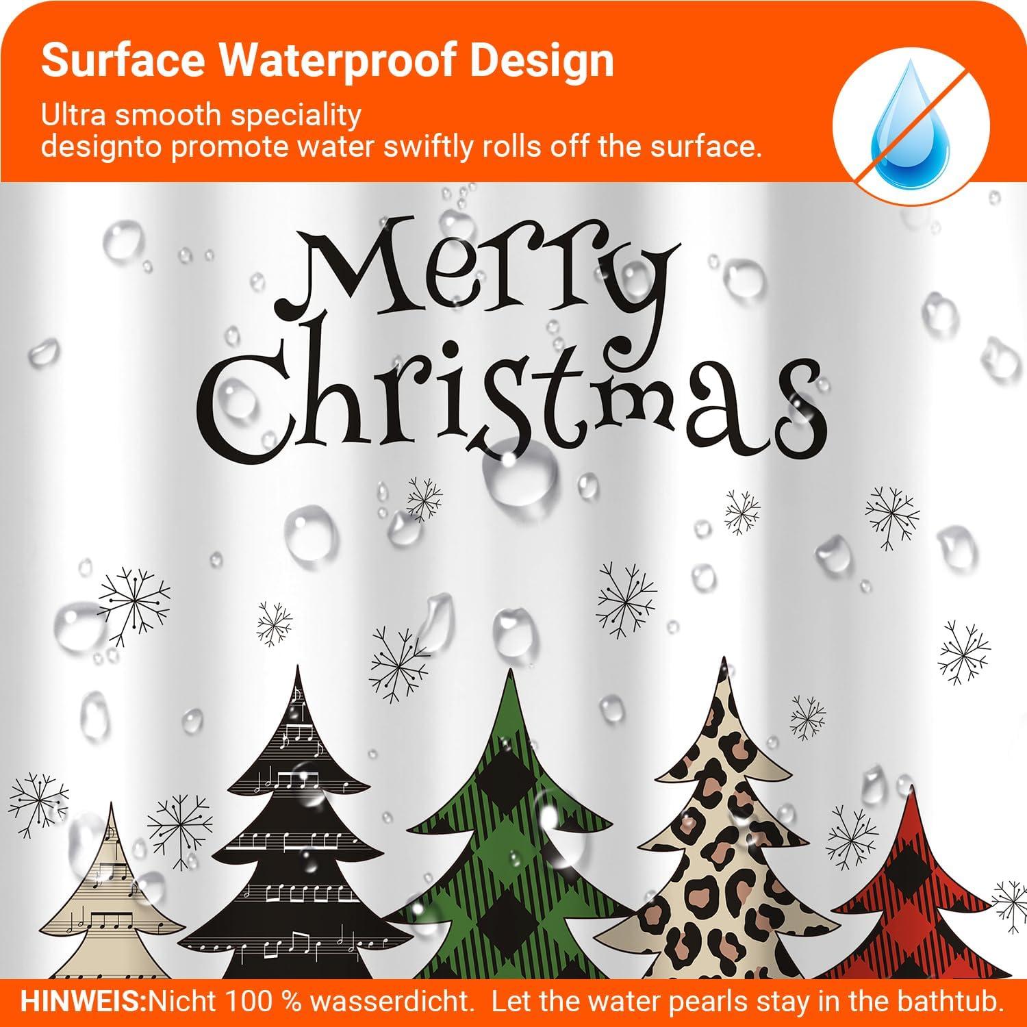 Duschvorhang Bunter Weihnachtsbaum 240x200cm Wasserabweisend