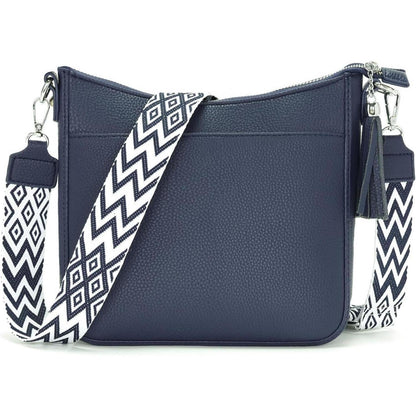 Damen Handtasche Blau Vegan Leder Schultertasche