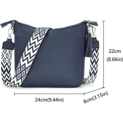 Damen Handtasche Blau Vegan Leder Schultertasche