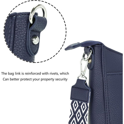 Damen Handtasche Blau Vegan Leder Schultertasche