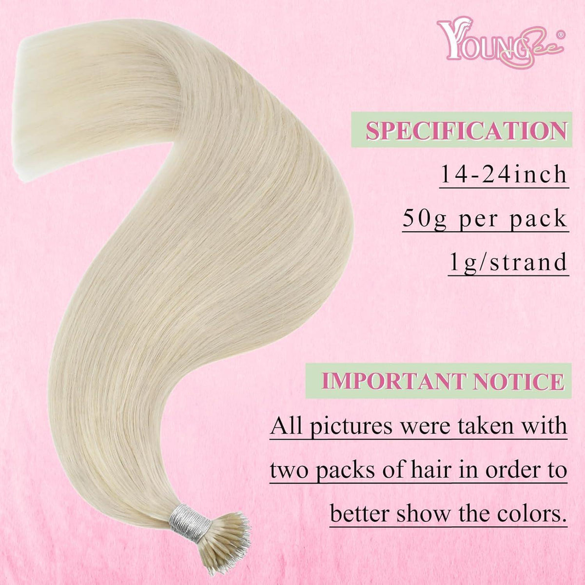 Echthaar Nano Extensions Platinblond 55cm – Volumen & Länge