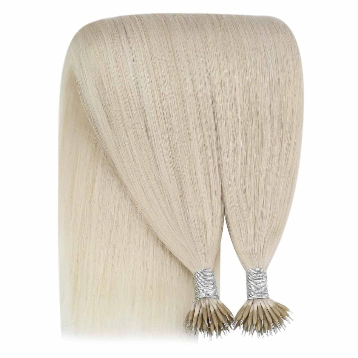 Echthaar Nano Extensions Platinblond 55cm – Volumen & Länge