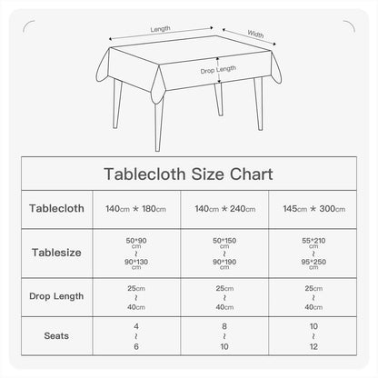 Weiße Tischdecke wasserdicht 140x240 cm – 4er Set