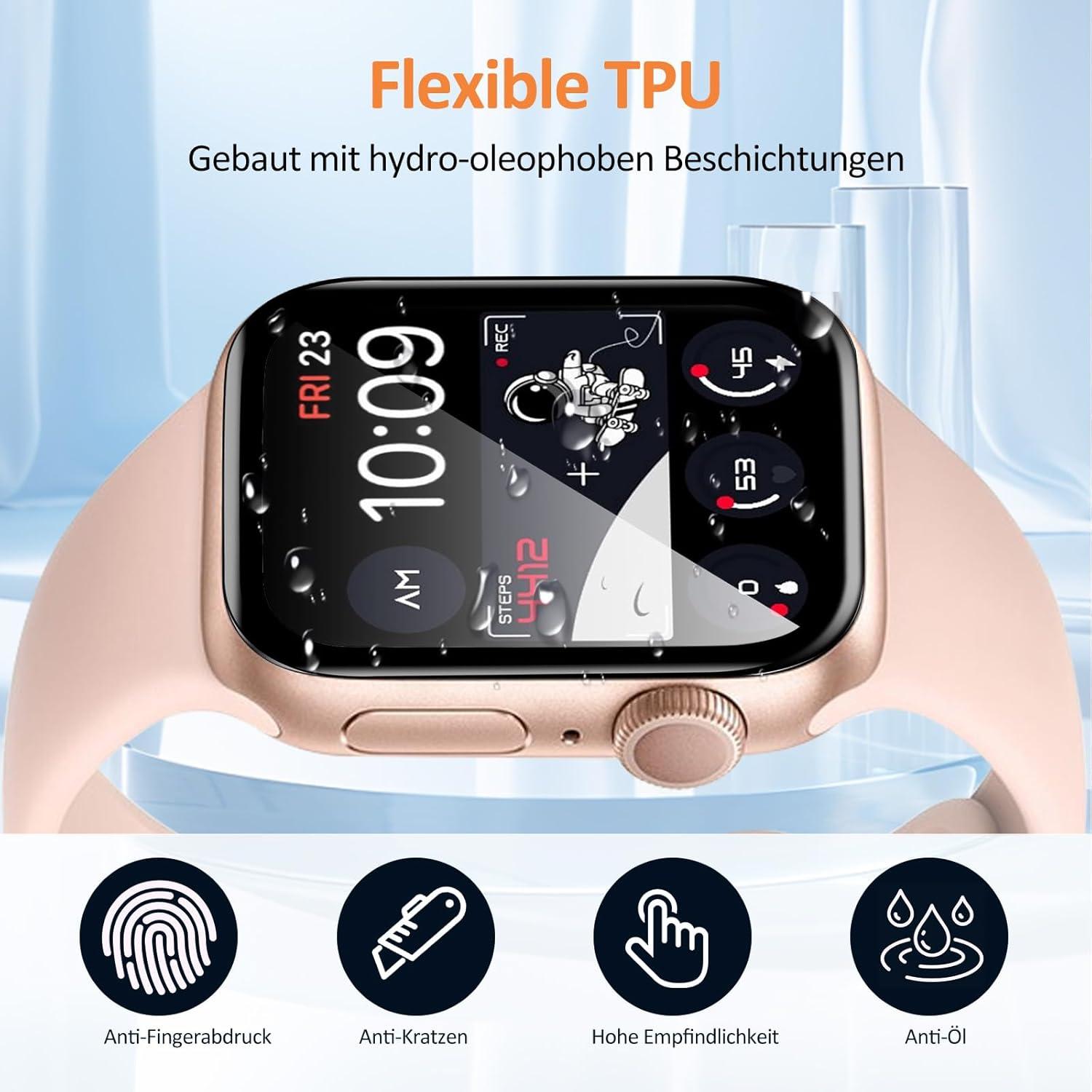 2er Pack Panzerglas Displayschutz für Apple Watch 40mm
