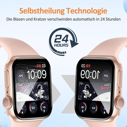 2 Stück Panzerglas Apple Watch 40mm Schutzfolie, Blasenfrei Weich TPU