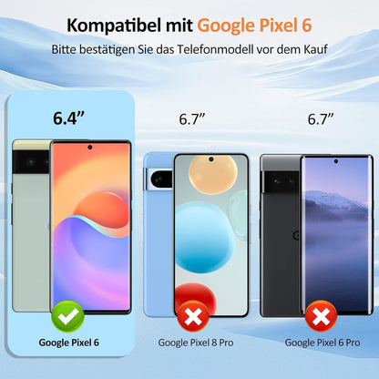 Agedate Panzerglasfolie für Google Pixel 6 - 2er