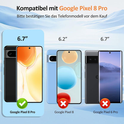 Google Pixel 8 Pro Panzerglasfolie + Kameraschutz