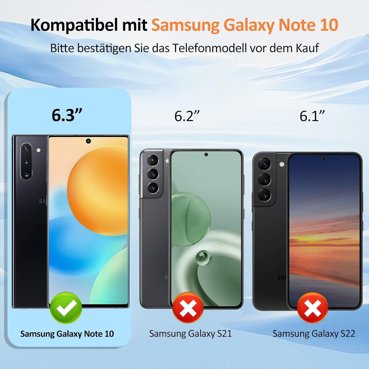 Samsung Galaxy Note 10 Panzerglas Schutzfolie 2 Stück - 9H