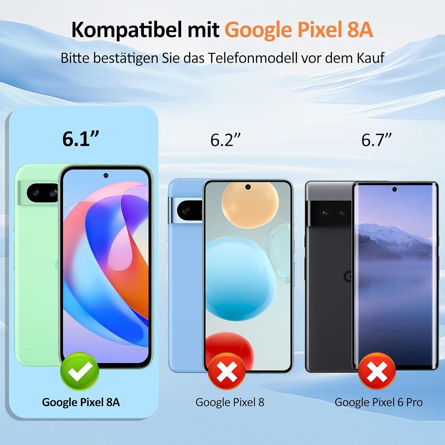 2+2 Panzerglas + Kamerafolie Google Pixel 8A Schutzfolie