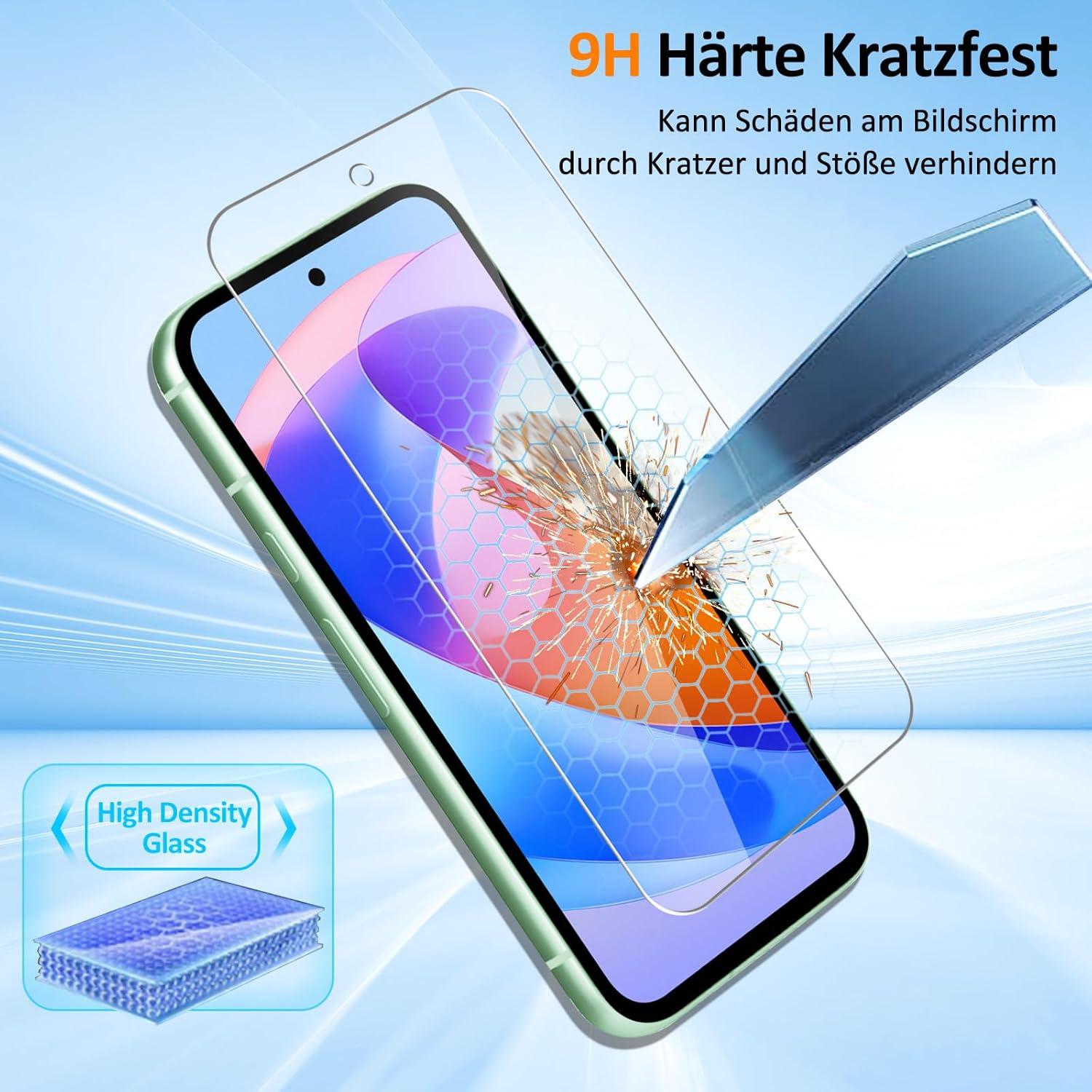 Google Pixel 8A Panzerglas Schutzfolie 2+2 Stück 9H Härte Kratzfest Blasenfrei Ultra-HD Kamerafolie