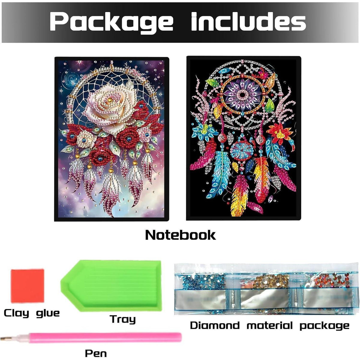 Diamant Painting Notizbuch A5 Blanko – Tagebuch & Skizzenbuch