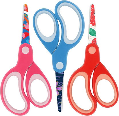 3er Set Kinderscheren mit stumpfer Spitze und Muster