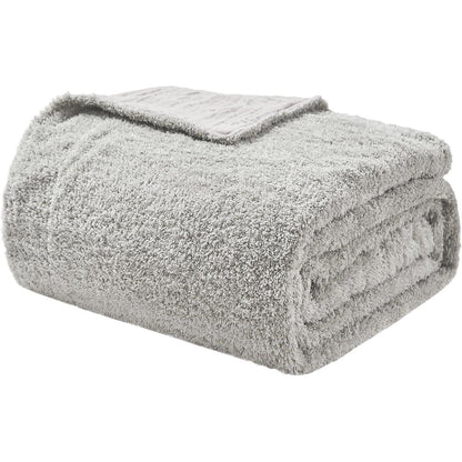 Musselin Baumwolle & Fleece Decke 200x230 cm Grau