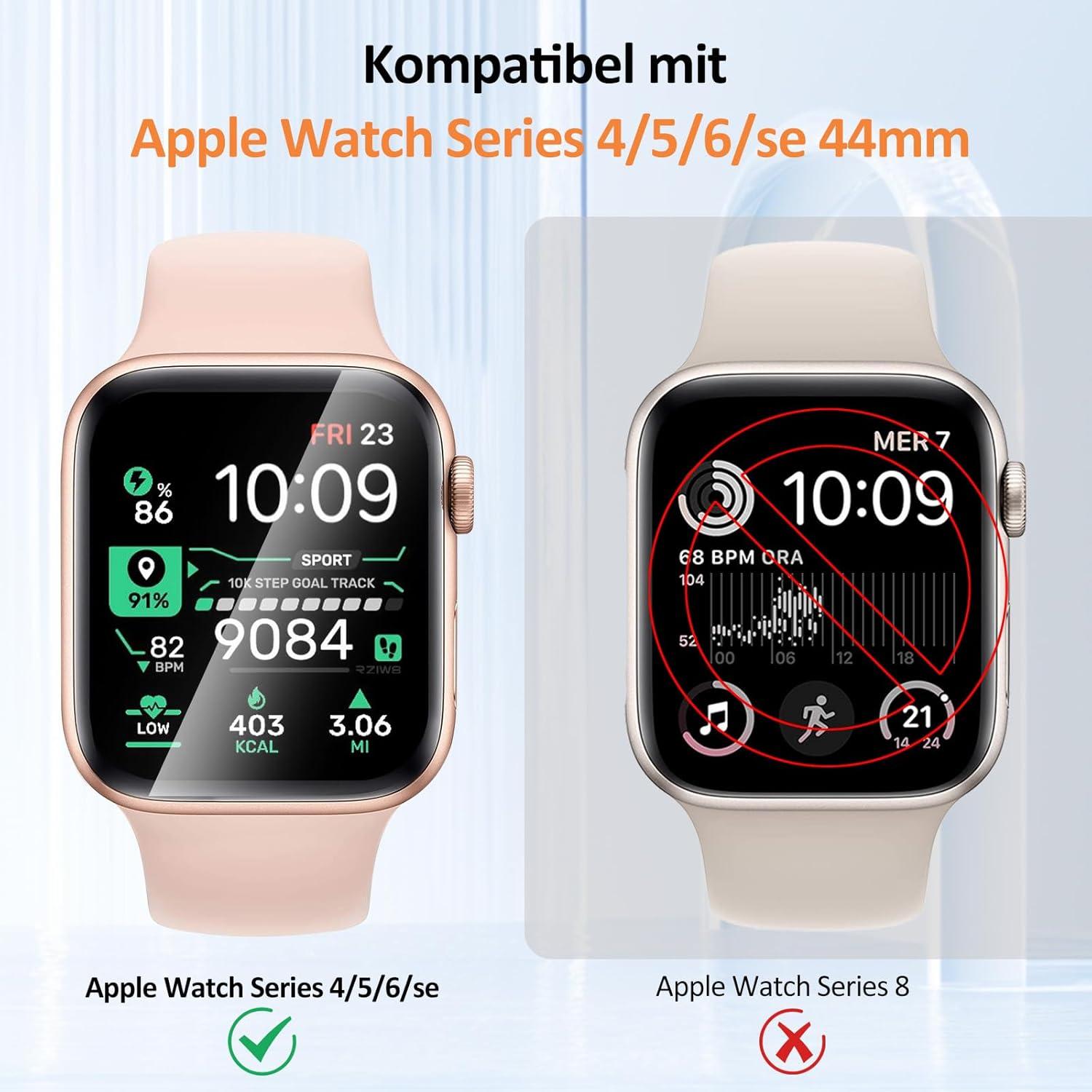 Agedate Panzerglas Apple Watch Series 4/5/6/se 44mm