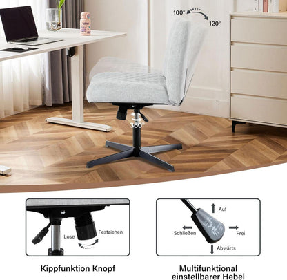 Modernes Bürostuhl ohne Armlehnen Schreibtischstuhl Lesesessel Wippfunktion