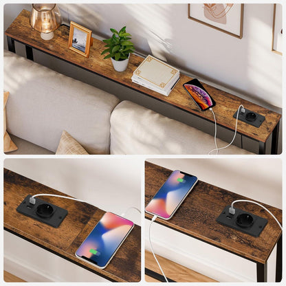 Konsolentisch mit Steckdosenleiste und USB-Anschlüssen, schmaler