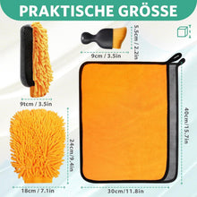 7-tlg. Autopflege Set: Mikrofasertücher, Waschhandschuhe & Bürsten
