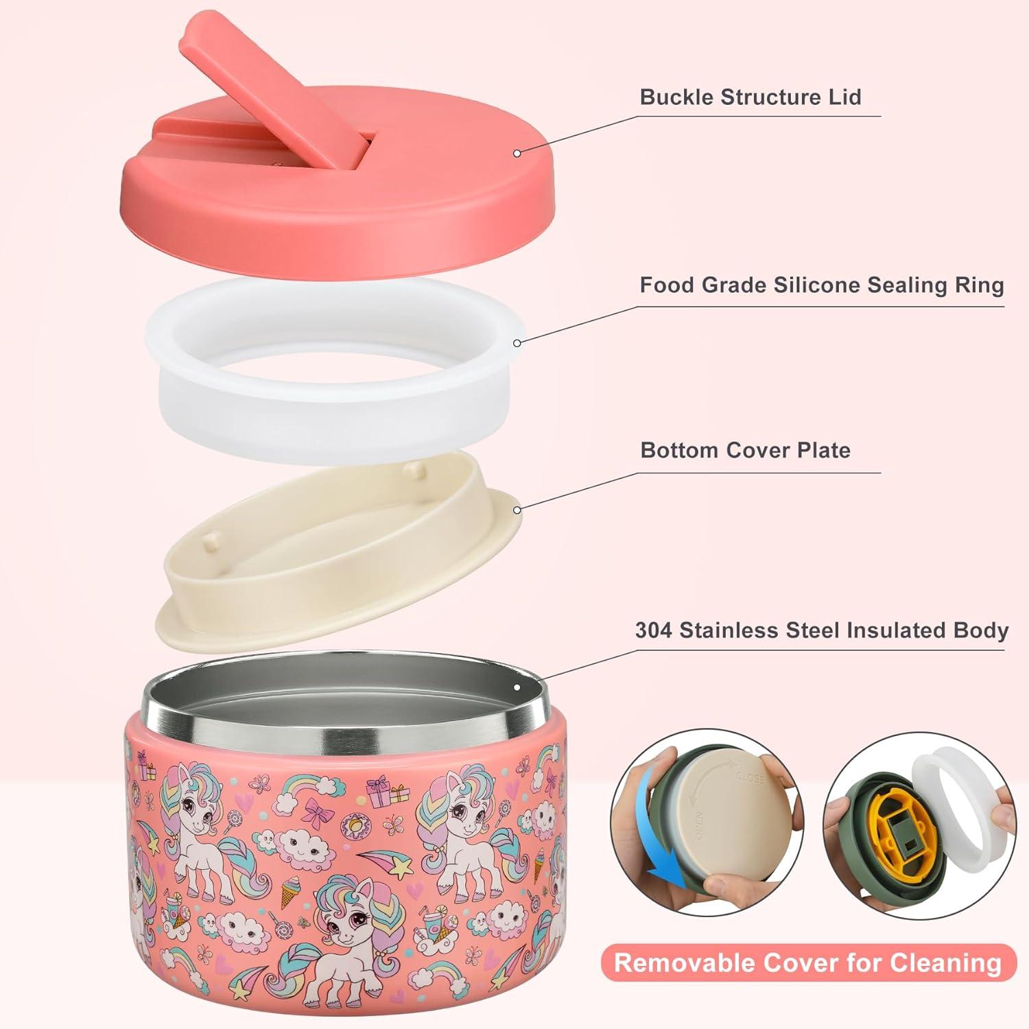 Thermobehälter 350ml Edelstahl Warmhaltebebehälter Kinder Lunchbox