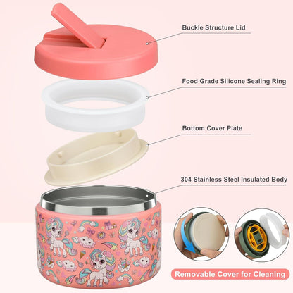 Thermobehälter 350ml Edelstahl Warmhaltebebehälter Kinder Lunchbox
