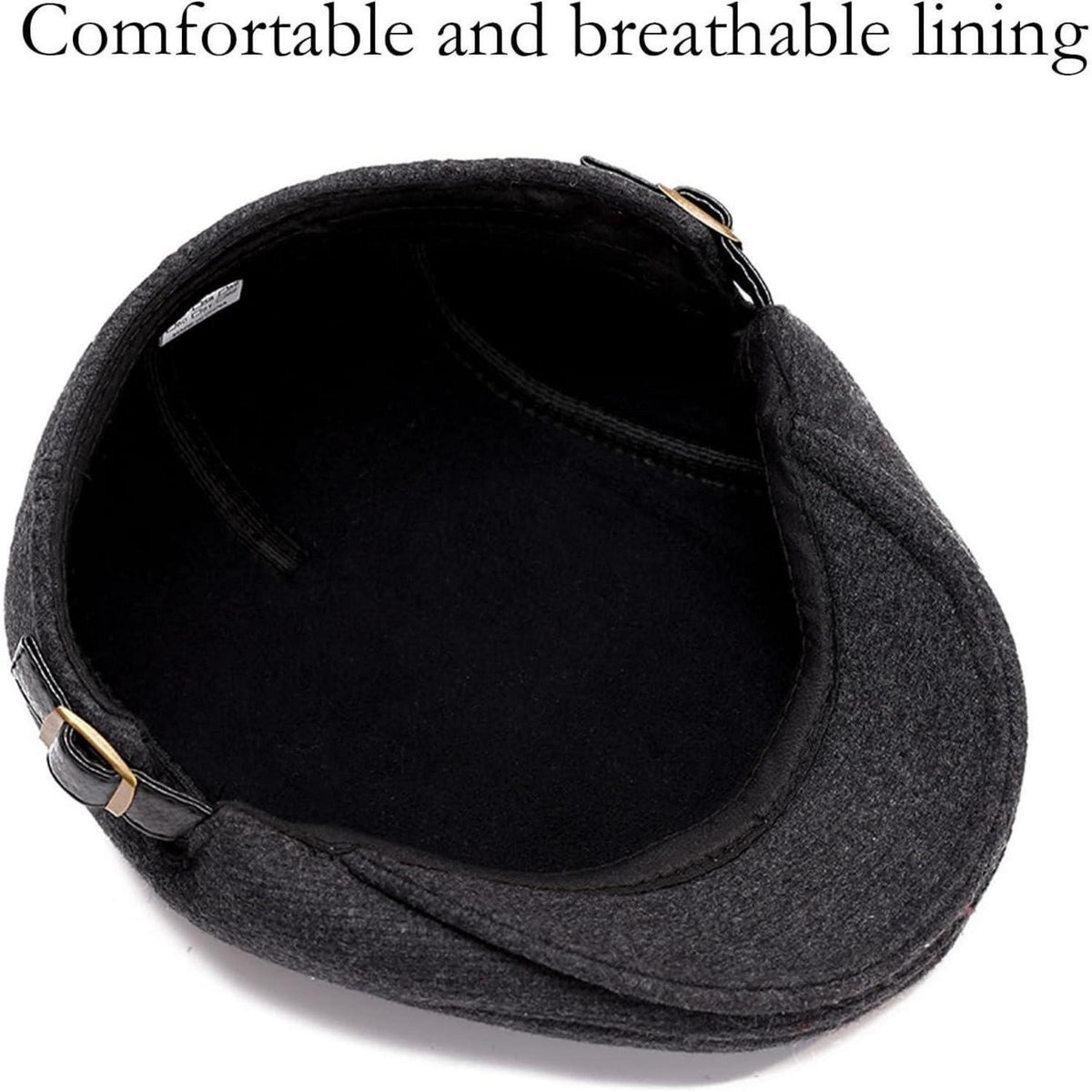 Schiebermütze Herren Flatcap Schwarz – Bequeme Baskenmütze