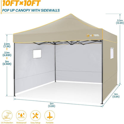 Faltpavillon 3x3 mit Seitenwänden, wasserdicht und
