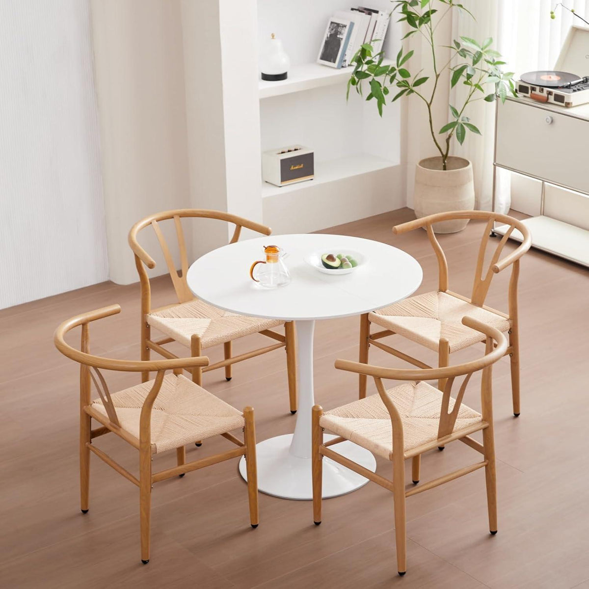 Moderner runder Esstisch weiß 80cm – Ideal für kleine Räume