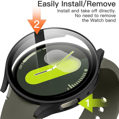 JETech Samsung Galaxy Watch 7 44mm Hülle Schutzfolie Gehärtetes Glas Schwarz