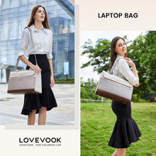 Große Laptoptasche 15,6 Zoll PU Leder Handtasche Damen Uni